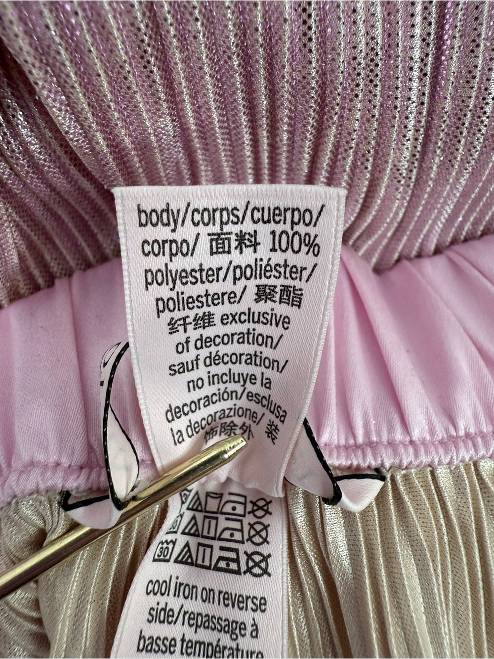 Victoria's Secret pants shiny shimmer Metallic Dusty Pink Pleated Wide-Leg Pants - Picture 8 of 11